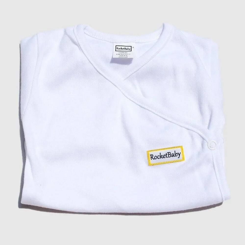 ROCKETBABY Bodysuit Kimono Short Sleeve White
